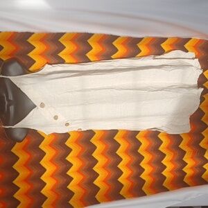 Timing Linen Blend Midi Dress, Cream, Adjustable Strap, Sz S, 18" PTP, 38"L